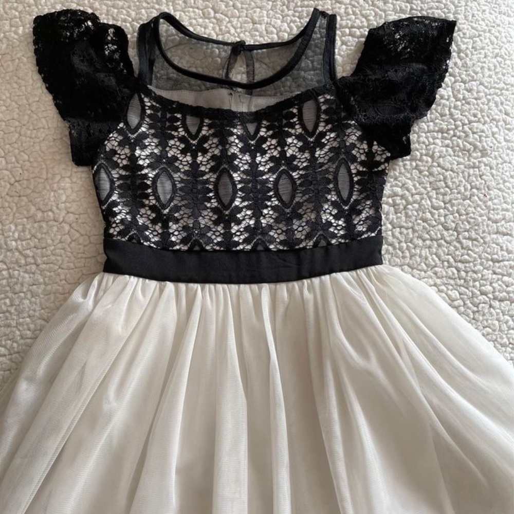 My Michelle Girls Crochet Tulle Dress Sz 8